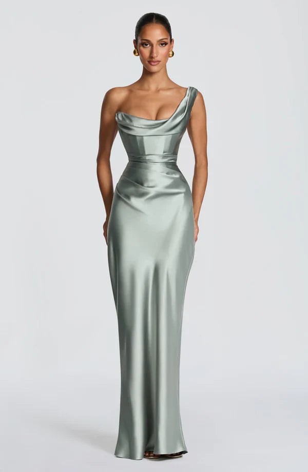 Maxi Dress | Strapless Lace Up Back | Wedding Guest-Fashion Nora