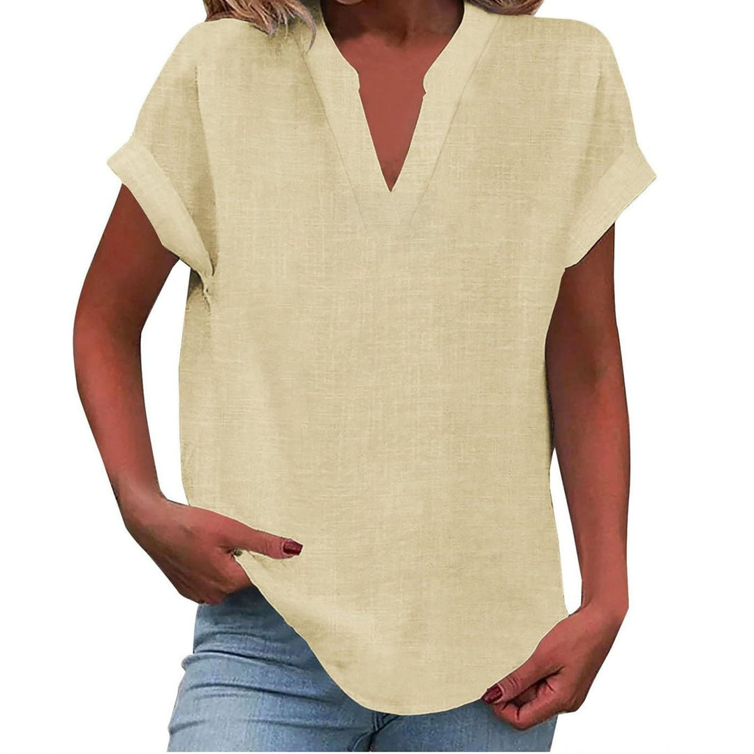 Womens Tops | V Neck | Short Sleeve | Relaxed Fit-Fashion Nora