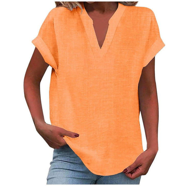 Womens Tops | V Neck | Short Sleeve | Relaxed Fit-Fashion Nora