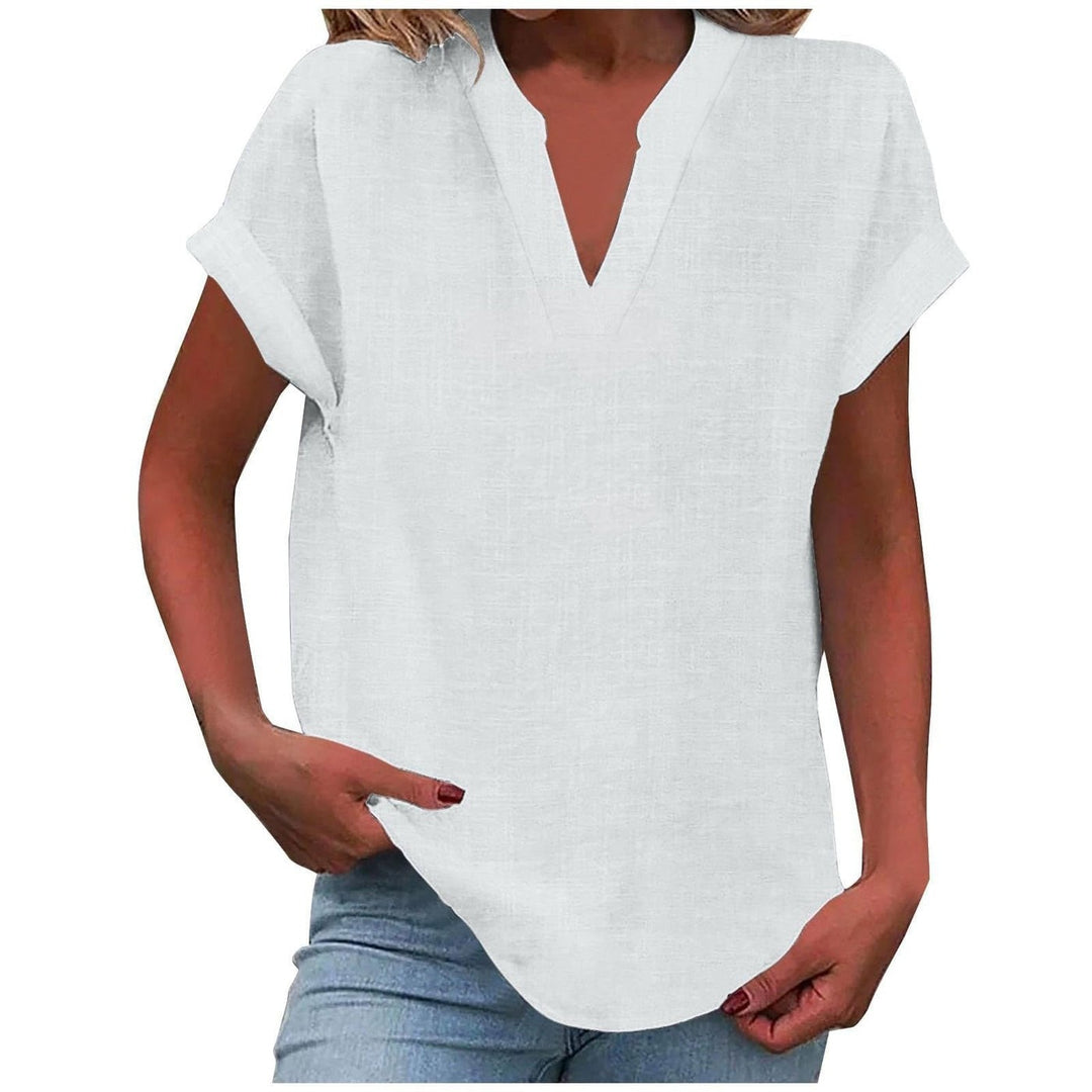 Womens Tops | V Neck | Short Sleeve | Relaxed Fit-Fashion Nora