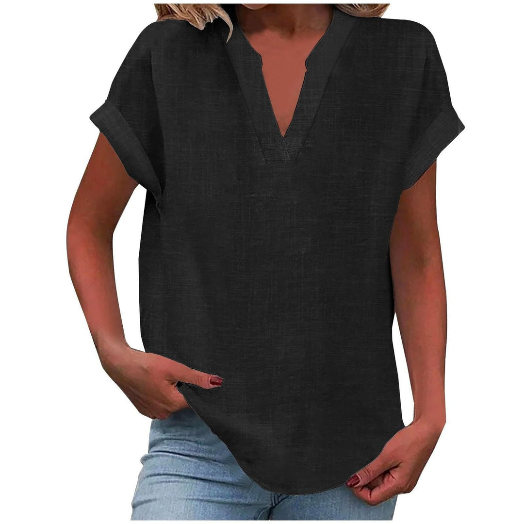 Womens Tops | V Neck | Short Sleeve | Relaxed Fit-Fashion Nora