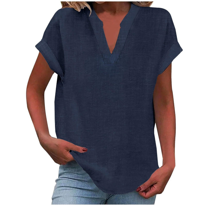 Womens Tops | V Neck | Short Sleeve | Relaxed Fit-Fashion Nora