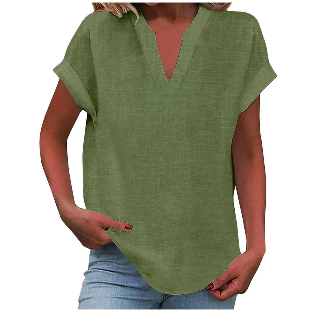 Womens Tops | V Neck | Short Sleeve | Relaxed Fit-Fashion Nora